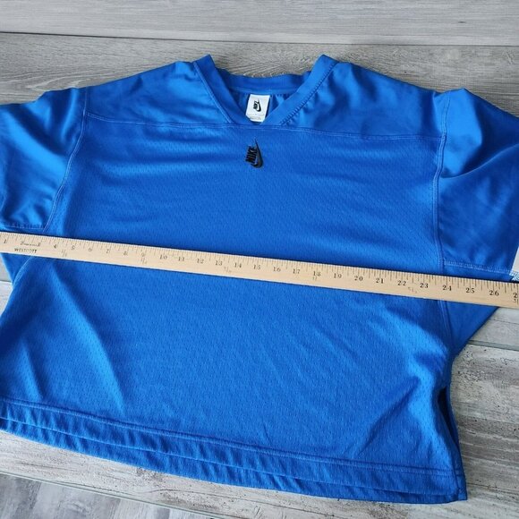 Nike Lab Top Womens L Collection Tee Hyper Cobalt Blue Crop Top V Neck Pullover - Picture 11 of 14